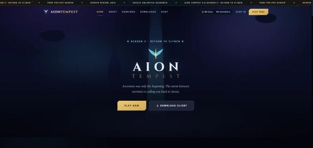 Aion Tempest private server website